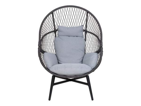 Zahradní křeslo Rosario, černé / šedé, 73×74×103 cm – House Nordic