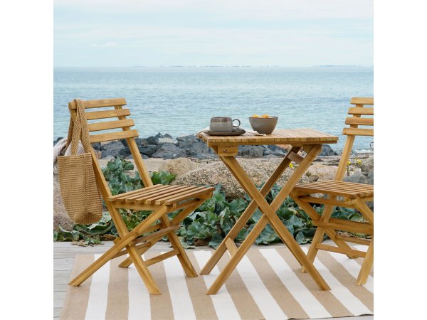 Zahradní a balkónový set Cuenca, skládací, teak, 60 × 60 × 75 cm – House Nordic