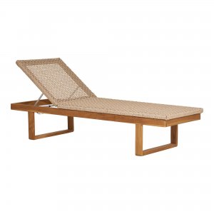 Zahradní lehátko Derby, teak/polyratan, přírodní, 190×65×38 cm – House Nordic