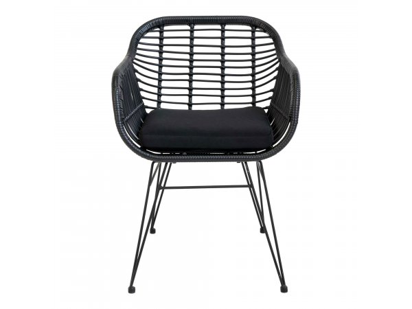 Zahradní křeslo Trieste, polyratan, černé, 60×57×82 cm – House Nordic