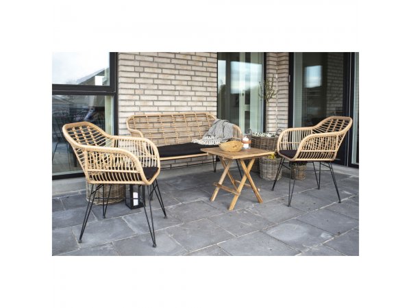 Zahradní křeslo Trieste, polyratan, přírodní, 60×57×82 cm – House Nordic