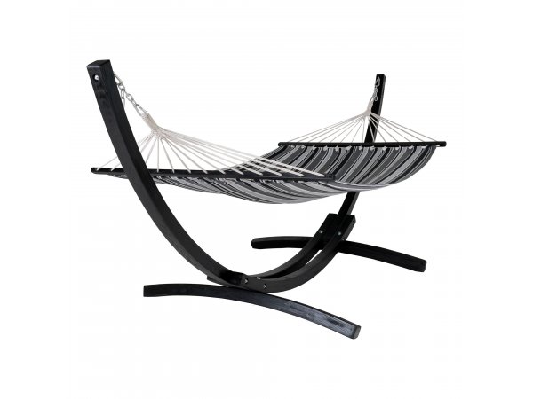 Zahradní houpací síť Tripoli, šedá/černá, 320×120×120 cm – House Nordic