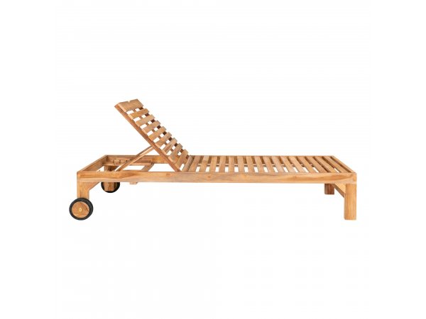 Zahradní lehátko Andorra, teakové dřevo, přírodní, 200×62×37 cm – House Nordic