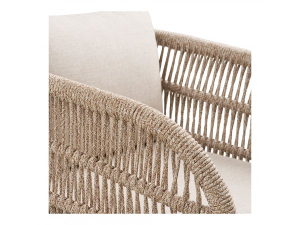 Zahradní set Terracina, 4 křesla a stolek, béžový plastový výplet a akáciové dřevo – House Nordic