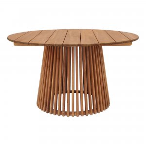 Zahradní stůl Lorca, kulatý, teakové dřevo, přírodní, Ø120×75 cm – House Nordic