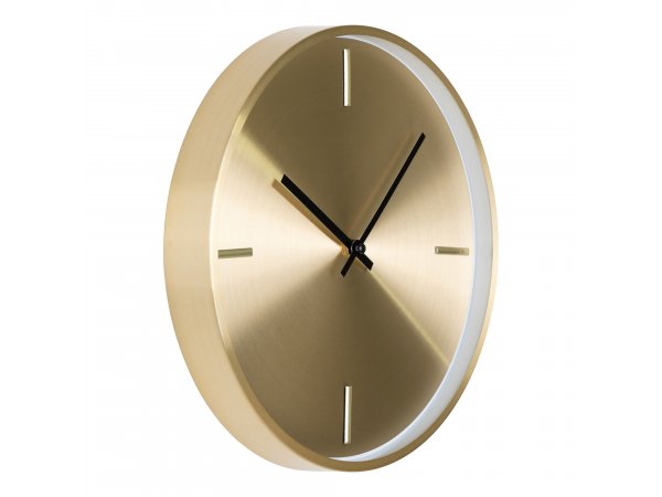 Nástěnné hodiny Istanbul, hliníkové, zlaté, tichý chod, ø30 cm – House Nordic