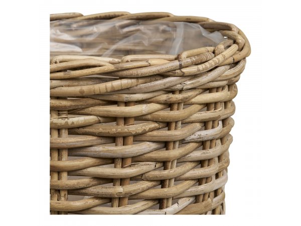 Sada úložných košů Kalak, přírodní Kubu ratan, Ø27/35 × V18/22 cm – House Nordic