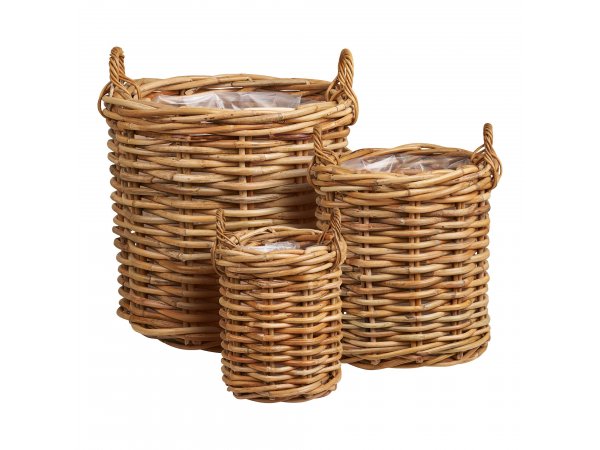 Sada úložných košů Burton, přírodní ratan, 3 ks – House Nordic