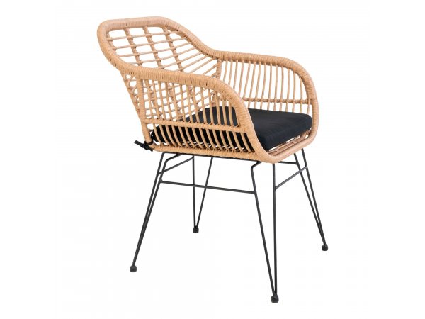 Zahradní křeslo Trieste, polyratan, přírodní, 60×57×82 cm – House Nordic