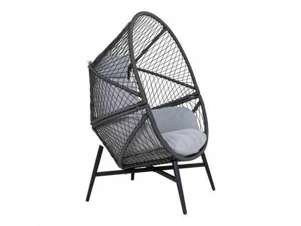 Zahradní křeslo Rosario, černé / šedé, 73×74×103 cm – House Nordic