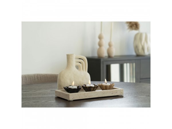 Váza keramická, béžová, 8×18,5×19,5 cm – House Nordic