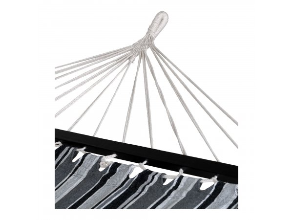 Zahradní houpací síť Lamia, černá/šedá/bílá, 200×120×120 cm – House Nordic