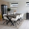 Jídelní set Toulon a Amorim, dubový stůl a 6 krémových židlí – House Nordic