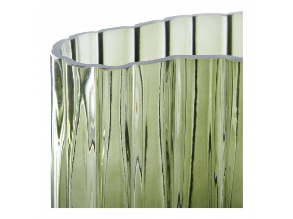 Váza skleněná, kouřově zelená, 12×21,5×26,5 cm - House Nordic