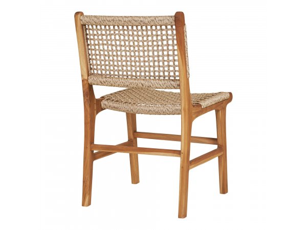 Zahradní jídelní židle Derby bez područek, teak/polyratan, přírodní – House Nordic