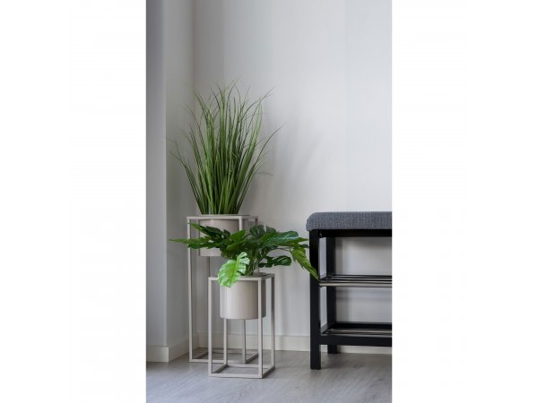 Květináče Marla, sada 2 ks, ocel, béžovošedé, Ø17/19,5 × 31/50,5 cm – House Nordic