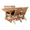 Rozkládací zahradní jídelní stůl Salamanca, teak, přírodní, 180/240×90×75 cm – House Nordic