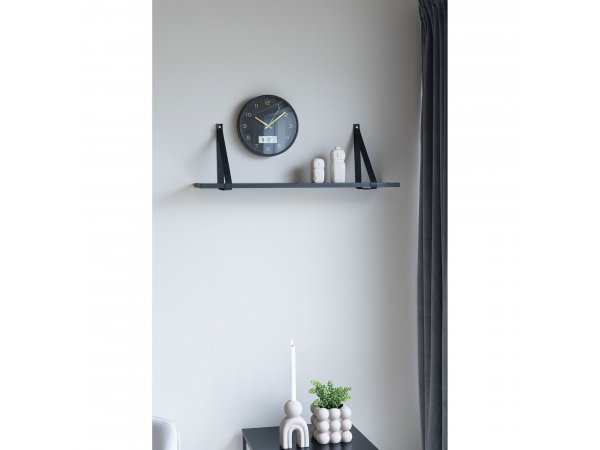 Nástěnné hodiny Amiens, s digitálním displejem, černé, ø25 cm – House Nordic