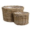 Sada úložných košů Kalak, přírodní Kubu ratan, Ø27/35 × V18/22 cm – House Nordic
