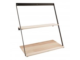 Bern nástěnná police, ocel a borovice, přírodní, 50×21×52 cm – House Nordic