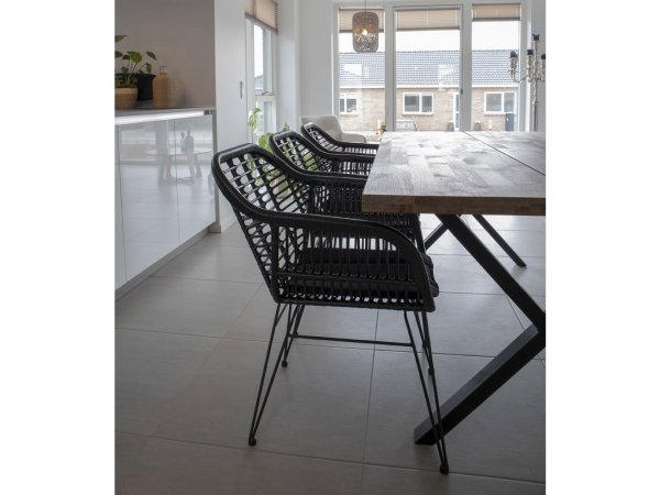 Zahradní křeslo Trieste, polyratan, černé, 60×57×82 cm – House Nordic