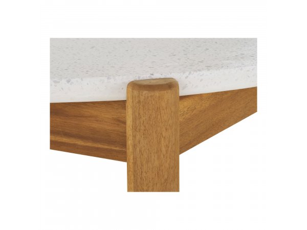 Zahradní jídelní stůl Terracina, kulatý, akáciové dřevo a teraco, Ø120×76 cm – House Nordic