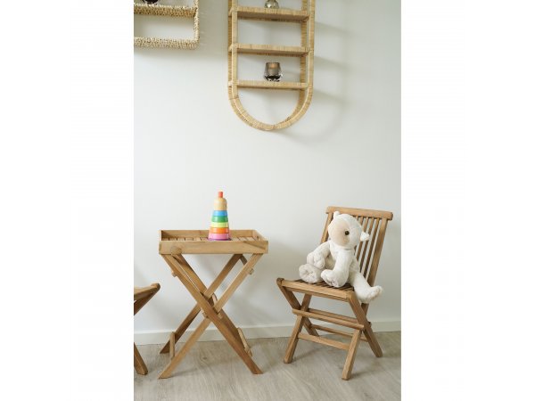 Dětská zahradní židle Toledo, skládací, teak, 42×31×58 cm – House Nordic
