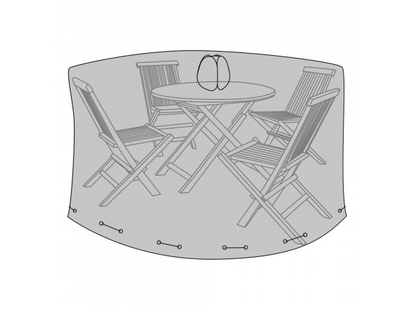 Ochranný obal na kulatý stůl s 4 židlemi, černý, 185×185×95 cm – House Nordic