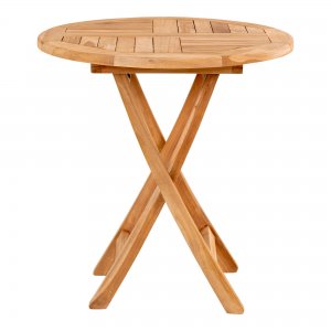 Zahradní odkládací stolek Oviedo, teak, Ø70 × 75 cm – House Nordic