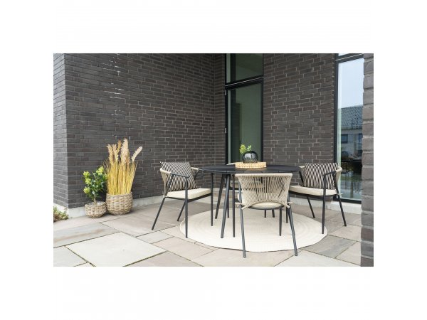 Zahradní stůl Atlanta, černý, Ø120×74 cm – House Nordic