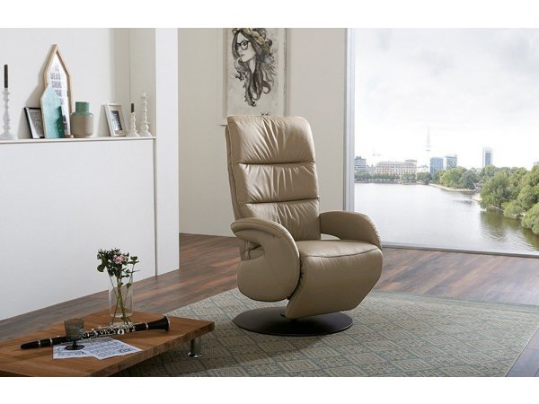 Kožené polohovatelné křeslo otočné RITZ