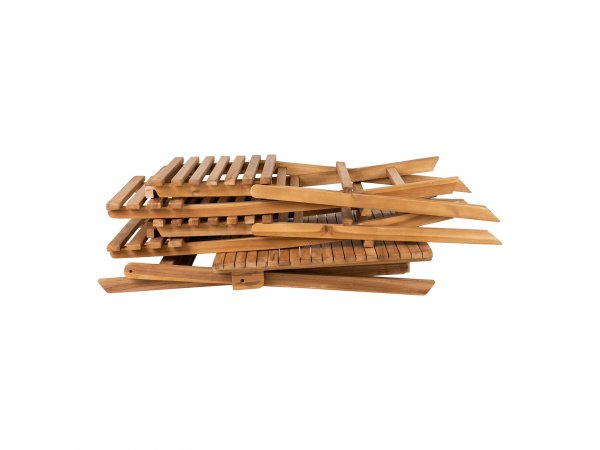 Zahradní a balkónový set Cuenca, skládací, teak, 60 × 60 × 75 cm – House Nordic