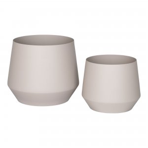 Květináče Trofa, sada 2 ks, kovové, písková, Ø20/25 cm – House Nordic