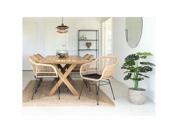 Zahradní stůl Murcia, teak, přírodní, 200×90×75 cm – House Nordic