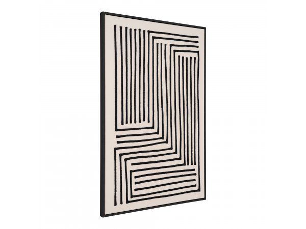 Obraz na plátně Lipari, černá/béžová, 60×3×90 cm No.3 – House Nordic