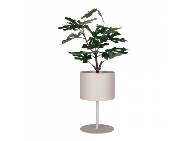 Květináč na podstavci Trofa, kovový, pískový, Ø21,5×36 cm – House Nordic