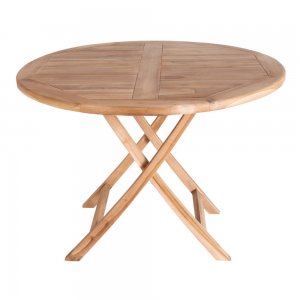 Zahradní kulatý stůl Oviedo, teak, Ø100 × 75 cm – House Nordic