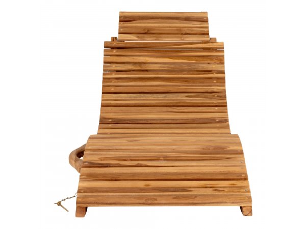 Zahradní lehátko Arrieta – teak, 160×50×25 cm – House Nordic