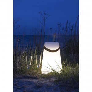 Stolní LED lampa Bristol s popruhem, bílá, 25×25×37,5 cm – House Nordic