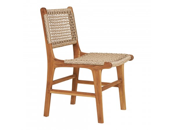 Zahradní jídelní židle Derby bez područek, teak/polyratan, přírodní – House Nordic