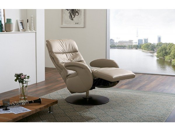 Kožené polohovatelné křeslo otočné RITZ