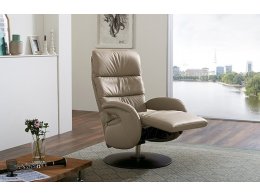 Kožené polohovatelné křeslo otočné RITZ
