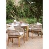 Zahradní set Terracina, 4 křesla a stolek, béžový plastový výplet a akáciové dřevo – House Nordic