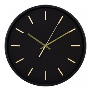 Nástěnné hodiny Kensington, černé, tichý chod, ø35 cm – House Nordic