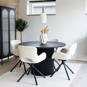 Jídelní set Boavista a Amorim, tmavě hnědý a krémový - House Nordic