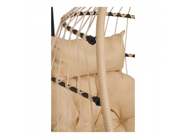 Závěsné křeslo Patras, přírodní/černá, 117×107×195 cm – House Nordic