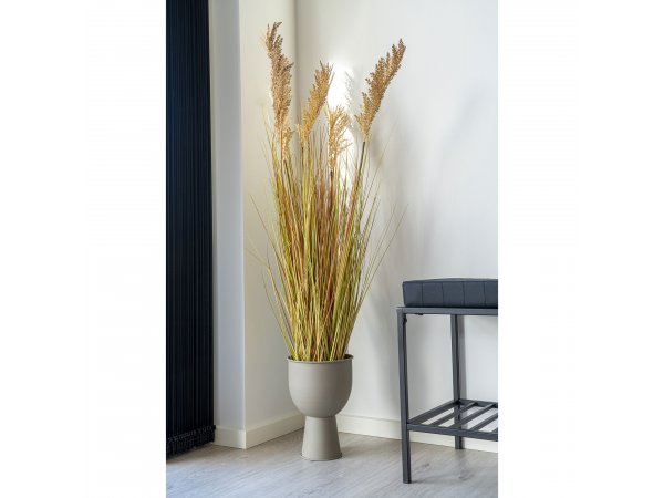 Květináč Amalfi, ocel, béžovošedý, Ø19 × 27 cm – House Nordic