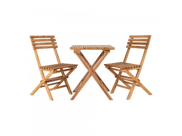 Zahradní a balkónový set Cuenca, skládací, teak, 60 × 60 × 75 cm – House Nordic
