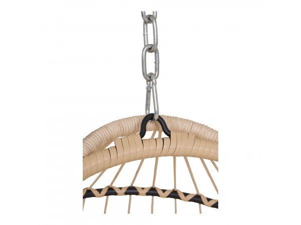 Závěsné křeslo Patras, přírodní/černá, 117×107×195 cm – House Nordic