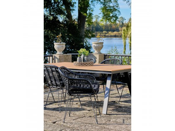 Zahradní křeslo Trieste, polyratan, černé, 60×57×82 cm – House Nordic